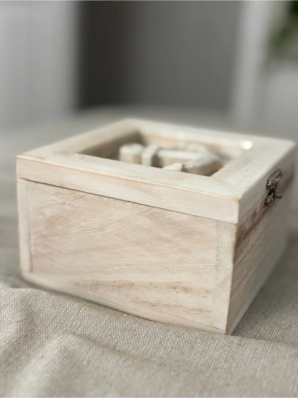 Wooden Anchor Jewelry Box Organizer - Whitewashed